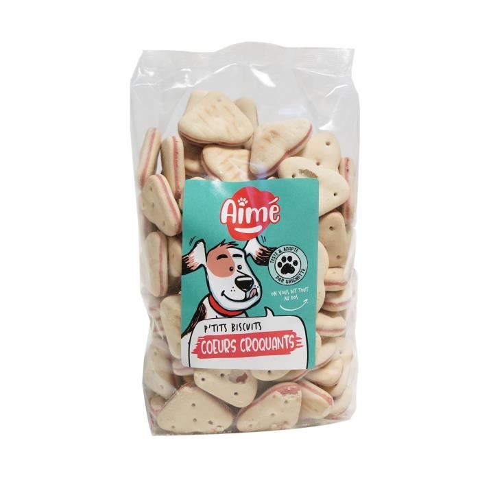 AIME Biscuits c¼urs croquants - Pour chien - 500g