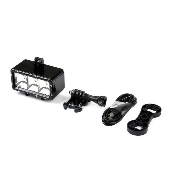 WHIPEARL Lumière LED étanche GP258 - Pour Go Pro Hero 4 / 3 + / 3 / 2 / 1 et petites fourmis / SONY / SJ et des autres caméras