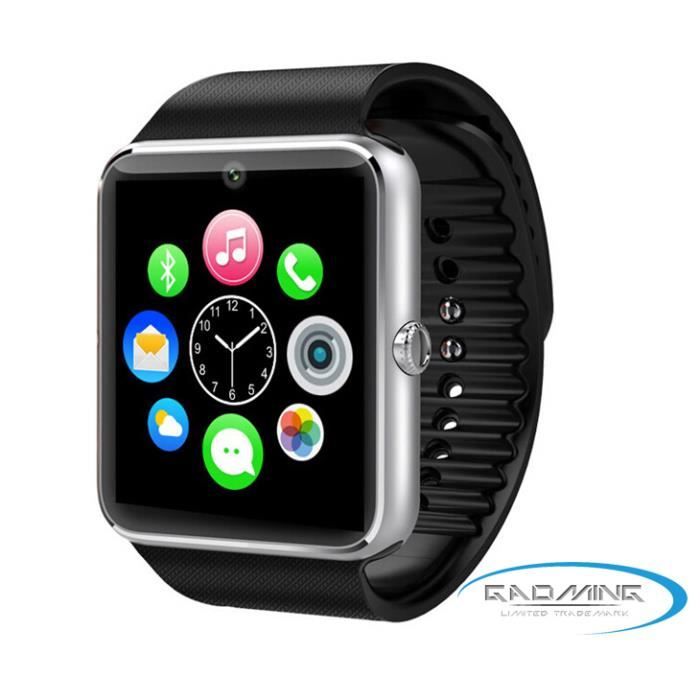 Montre connectée GT08 haut de gamme noire pour Samsung
