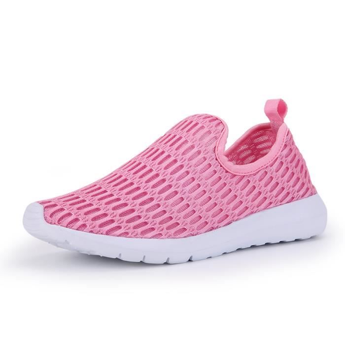 Sport rose Baskets Chaussures Respirant Casual Sneakers Noir De Femme rouge blanc rn8nWqY