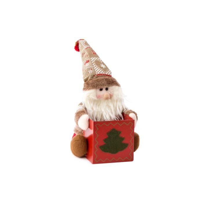Personnage de Noël : Père Noël en tissu 23 cm