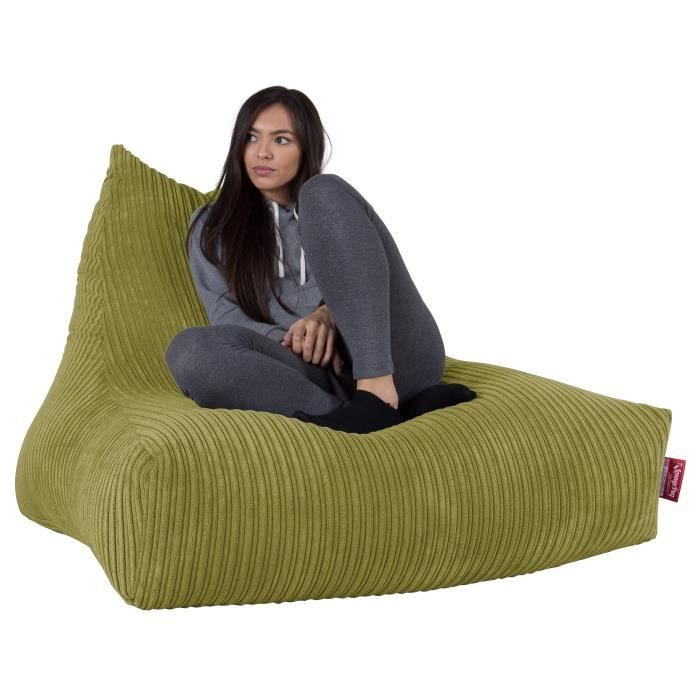 Lounge Pug Gros Pouf Fauteuil Relax Géant Poire Lounge Pug Gros Pouf Fauteuil Relax Géant Poire Côtelé Vert Acide