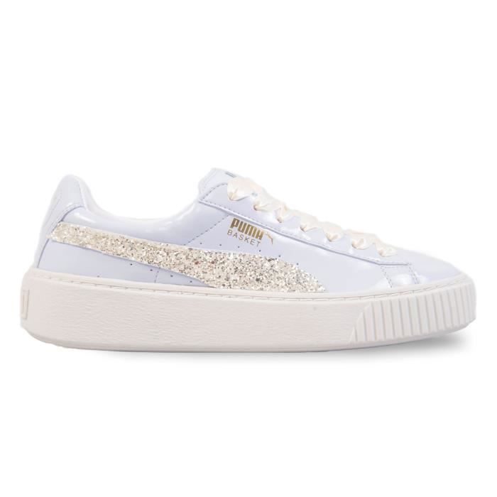 basket puma cuir blanc femme