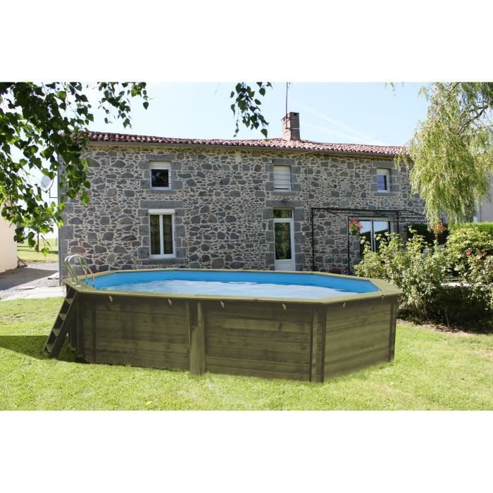 SUNBAY Piscine en bois pin sylvestre Cannelle - 5,51 x 3,51 x 1,20 m
