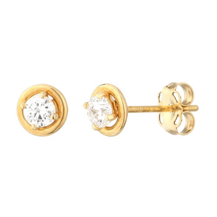 OR ECLAT Boucles d'Oreilles Or Jaune 375° et Oxydes de Zirconium Femme