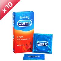 PRÉSERVATIF Lot de 10 paquets - Durex love Préservatifs x6 pré PRÉSERVATIF Lot de 10 paquets - Durex love Préservatifs x6 pré