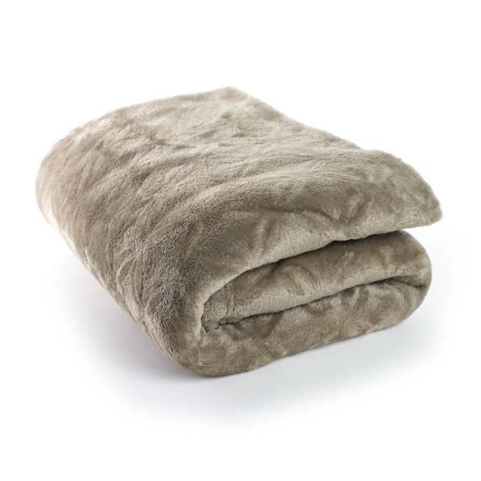 ANDORA Plaid Kassidy - 130x160 cm - Taupe - 100% polyester