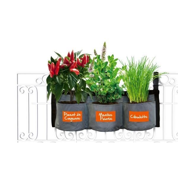 KITCHEN GARDENING Pot de fleurs en tissu - Jardin suspendu intense