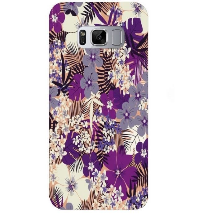 Coque S8 Fleur Pensee Violet Noir Tropical