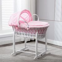COUFFIN ET SUPPORT MCC Ensemble Couffin en osier blanc avec matelas, COUFFIN ET SUPPORT MCC Ensemble Couffin en osier blanc avec matelas,