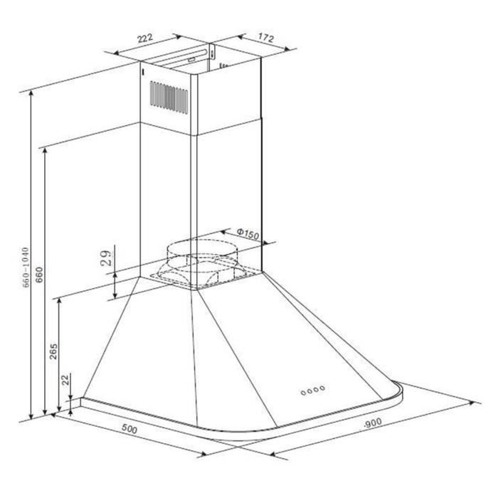 Klarstein Karajan 90 - Hotte aspirante design1