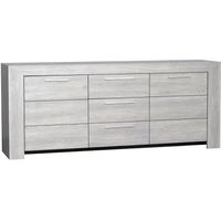 BUFFET - BAHUT LATHI Bahut 220cm gris clair BUFFET - BAHUT LATHI Bahut 220cm gris clair