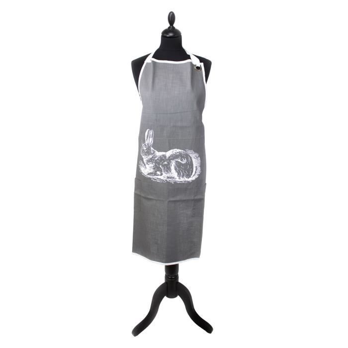 MARLENE BACKER Tablier Alvin 100% coton 60x90 cm gris