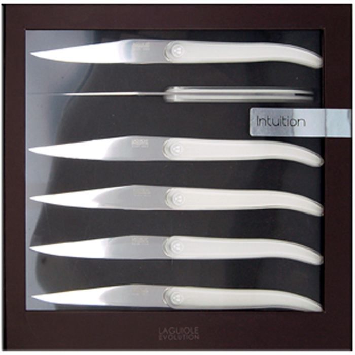 LAGUIOLE Coffret 6 couteaux ACIDULE - Blanc