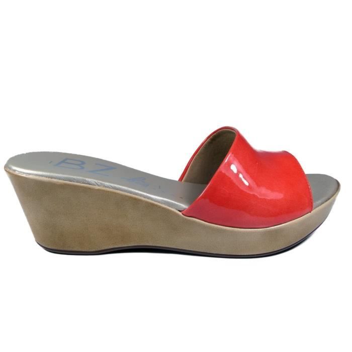 Compensés Zaro Mules Marine aqua Brenda À Talons corail Fz1496 Femme rPrqwXxE