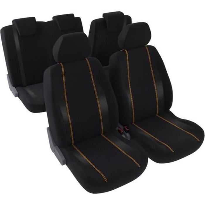 DBS Memphis Jeu Complet de Housses Universelles en Polyester Noir