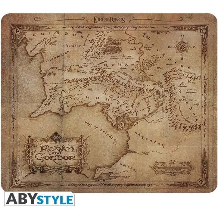 Tapis de souris Le Seigneur des Anneaux - Carte Rohan & Gondor
