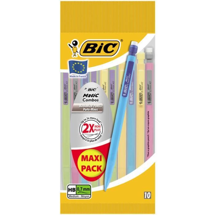 BIC® - Porte-mines BIC® Matic® Fun - 0,7 HB - Maxi Pack x10