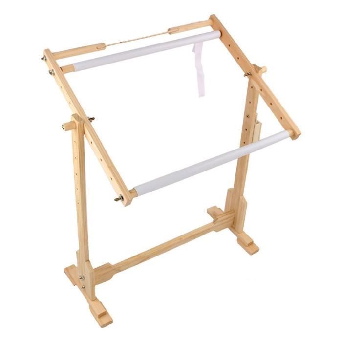 Cadre pour le point de croix Cadre de broderie en bois au sol pour tapisserie Réglable en