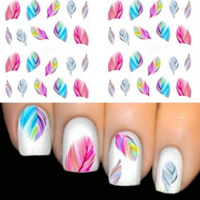 EBUY® autocollant ongle 3D plume pour Nail art Decal XF1561 Achat