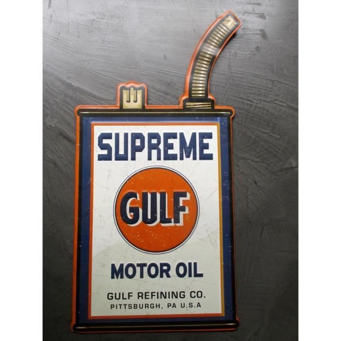 Plaque Gulf Supreme Forme De Bidon Huile Deco Tole Metal Achat