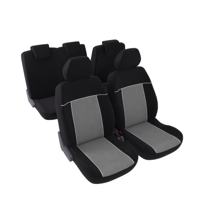 DBS Toronto Jeu Complet de Housses Universelles en Polyester Noir et Gris