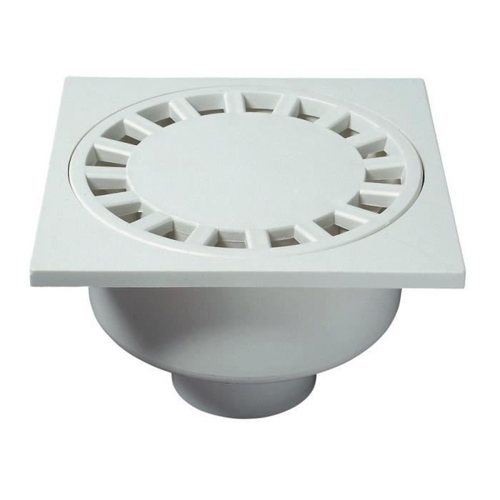 WIRQUIN Bonde de sol SP6020G - 20 x 20 cm - Ø 80 mm - Grise - à coller