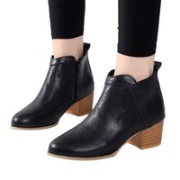 BOTTE Mode Vintage bas Talon épais botte courte cheville BOTTE Mode Vintage bas Talon épais botte courte cheville