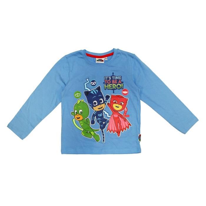 PJ MASKS Tshirt Manches longues garçon imprimé little boy blue