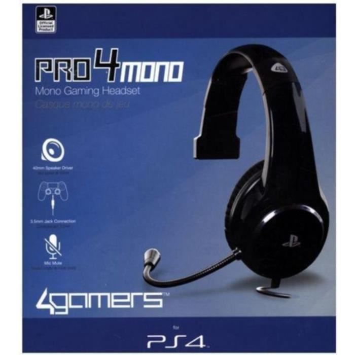 Casque Mono Gaming Noir Ps4 Achat Vente Casque Avec Microphone