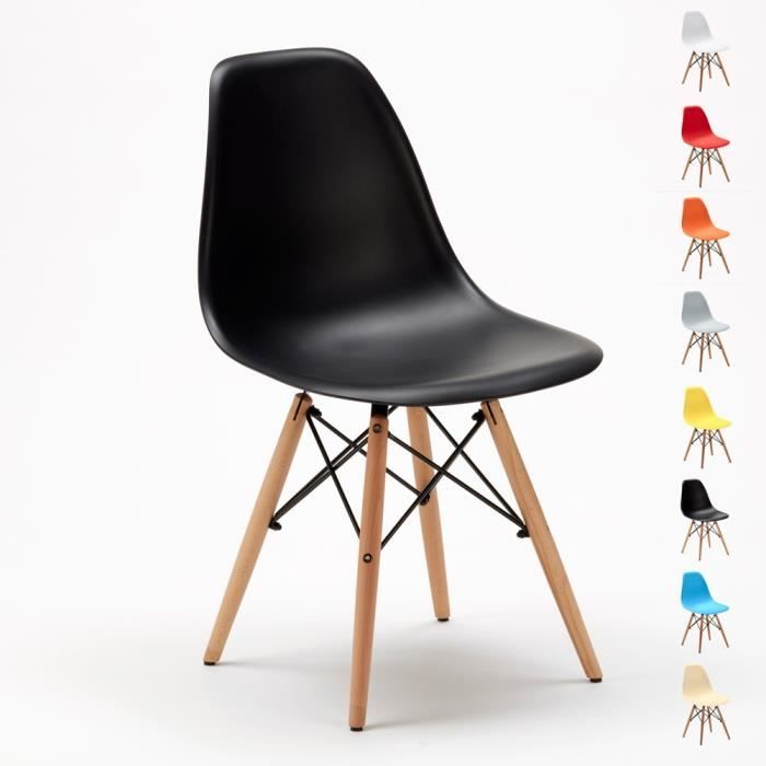 Design Bar Manger Couleur Polypropylène Salle Chaise Scandinave Dsw Bois no À Wooden Eames WEDI9YeH2