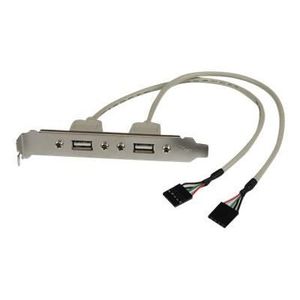 STARTECH Équerre USB 2.0 ? 2 ports - Adaptateur de slot 2x connecteur carte m?re IDC-5 vers 2x USB A - F/F