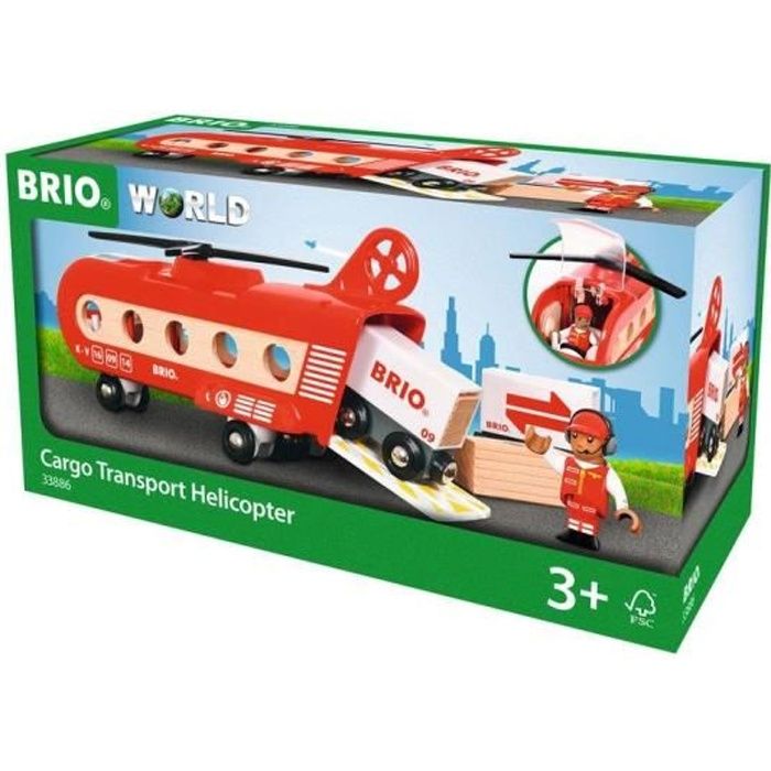 BRIO World - 33886 - Helicoptere Cargo - Jouet en bois