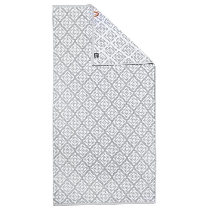 DONE Drap de douche Boho - 70x140 cm - Argent et blanc