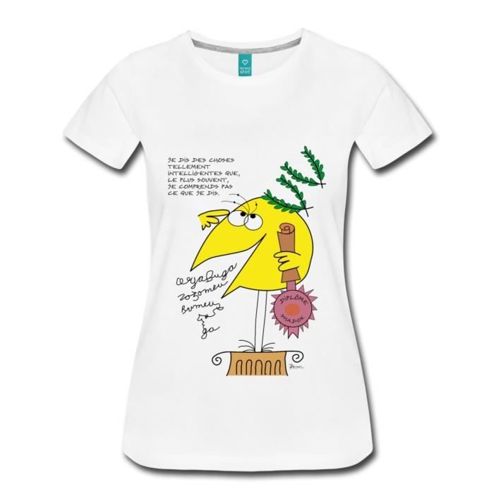 Les T Diplômé Shirt Premium Des Intelligentes Choses Femme Shadoks IbyY76fvg
