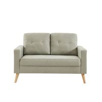 CANAPÉ - SOFA - DIVAN IBRA Canapé droit 2 places - Tissu taupe - Scandin CANAPÉ - SOFA - DIVAN IBRA Canapé droit 2 places - Tissu taupe - Scandin
