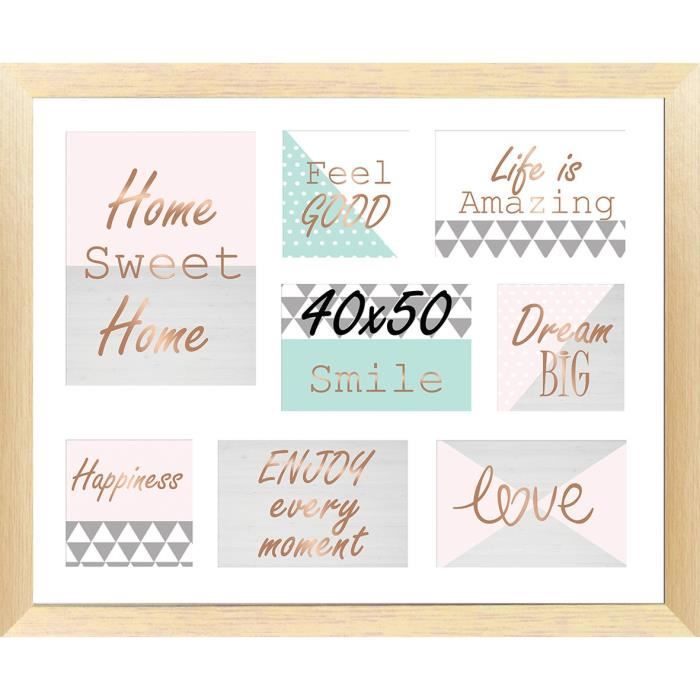Cadre multivue - 8 vues - MDF - 40 x 50 cm - Cuivre