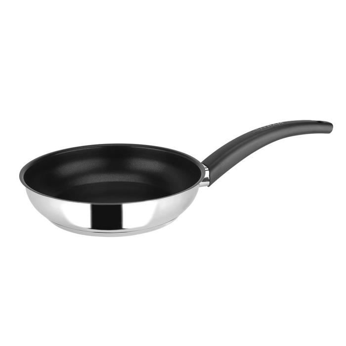 SITRAM Poêle Arpège en inox brillant - Ø 20 x H 4,5 cm - Noir - Tous feux dont induction