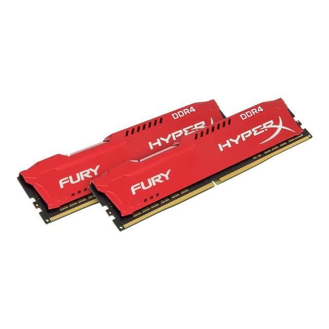 HYPERX Mémoire PC FURY Red- 16Go (2x8Go) - DDR4 - 2400MHz - CL15 - DIMM