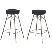 TABOURET DE BAR Lot de 2 pieds de tabourets acier laqué bronze TABOURET DE BAR Lot de 2 pieds de tabourets acier laqué bronze