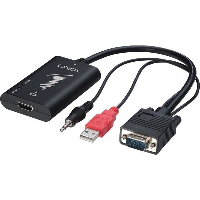 LINDY Convertisseur VGA & audio vers HDMI