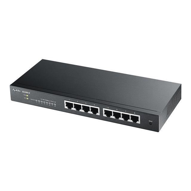 ZYXEL Commutateur GS1900-8 - Intelligent - 8 x 10/100/1000 - Ordinateur de bureau, fixation murale