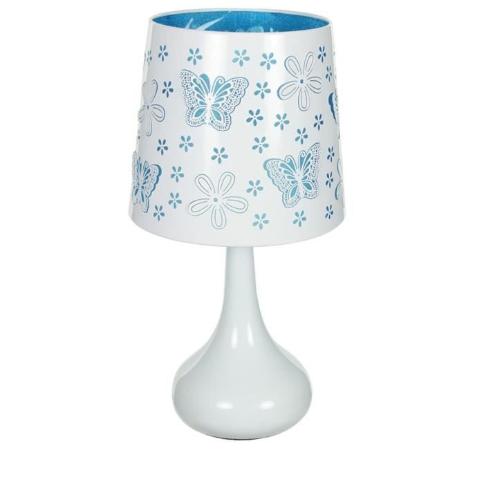 Bleu Lampe Blanc 11615 Motif 9ehd2i Touch Métal Papillon O80wNvmn