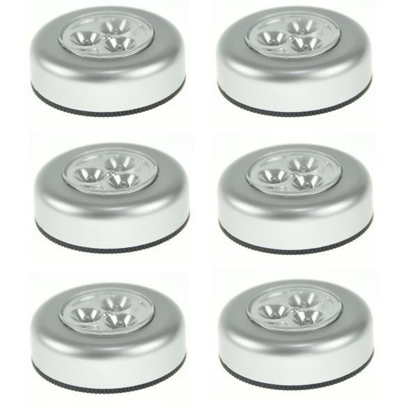Batterie Lampelumière Blanche Led Poussez Cliquer Propulsé 6pcs 3 O0wPnk