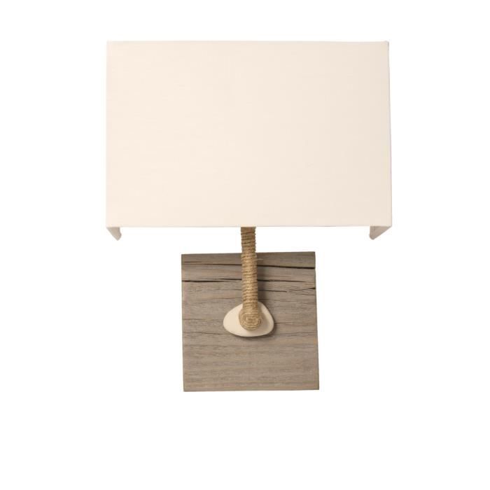 Lampe Galet Sur Socle En Avec Murale Bois Et Fabriqué Main Cordage FranceécumeCouleurÉcume Vieilli Applique E29IHYWeD