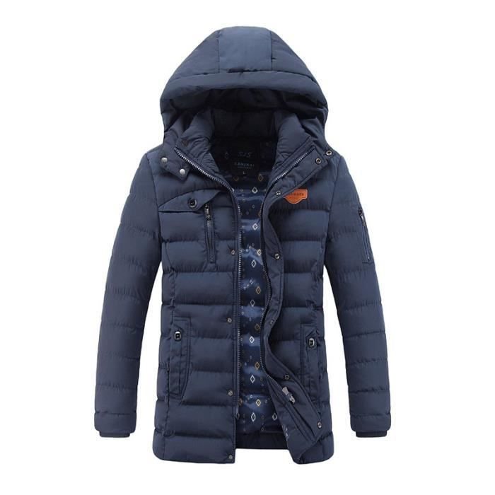 Hiver Au Rouge vin Velours Hooded Chaud noir kaki Fonce Couleur Garder Doudoune De Épaississant Bleu Unie Homme Plus nqZqwxzP6