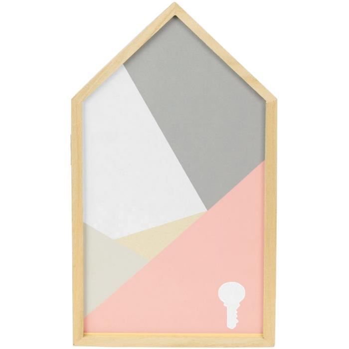 Boite A Clés Murale Design Scandinave Imprimé Rose Achat Vente