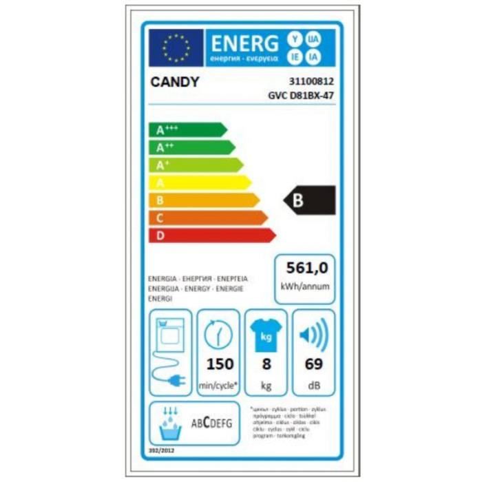 Sèche-linge CANDY GVCD81BX471