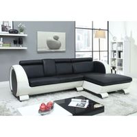 CANAPÉ - SOFA - DIVAN AUSTIN Canapé d'angle droit fixe en croûte de cuir CANAPÉ - SOFA - DIVAN AUSTIN Canapé d'angle droit fixe en croûte de cuir