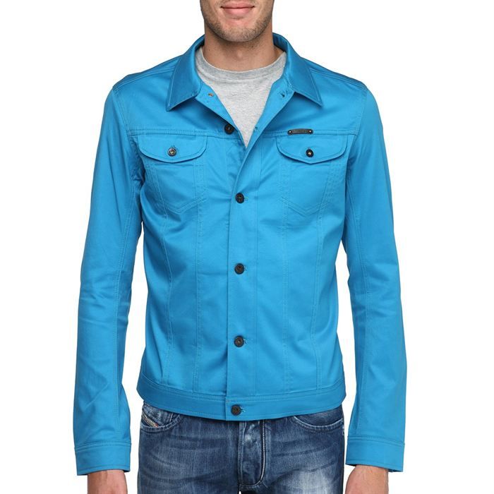 DIESEL Blouson Jecolor Homme Turquoise   Achat / Vente BLOUSON DIESEL